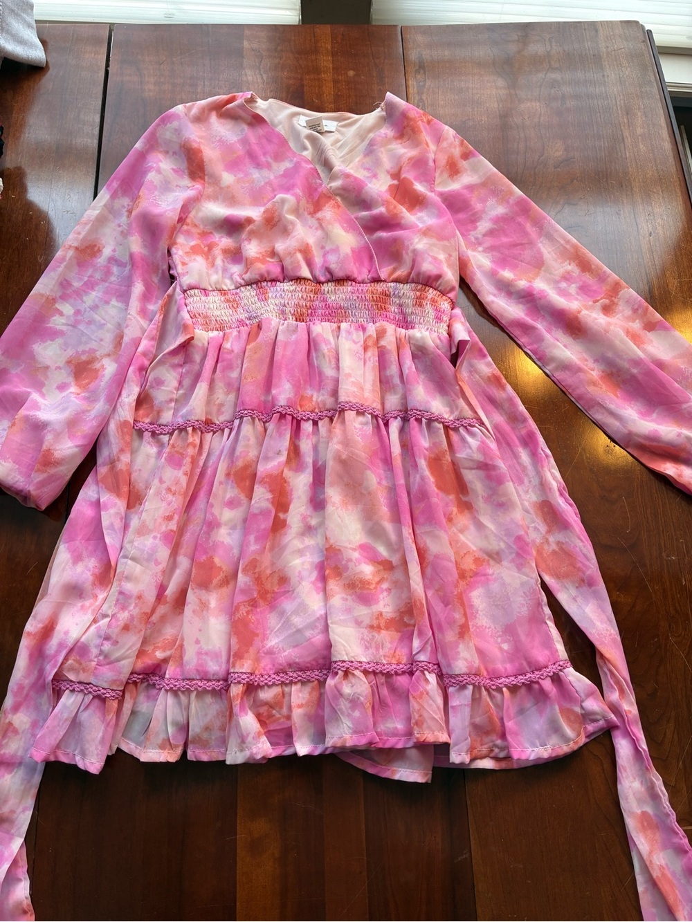 Japna Pink Watercolor Floral Print Dress